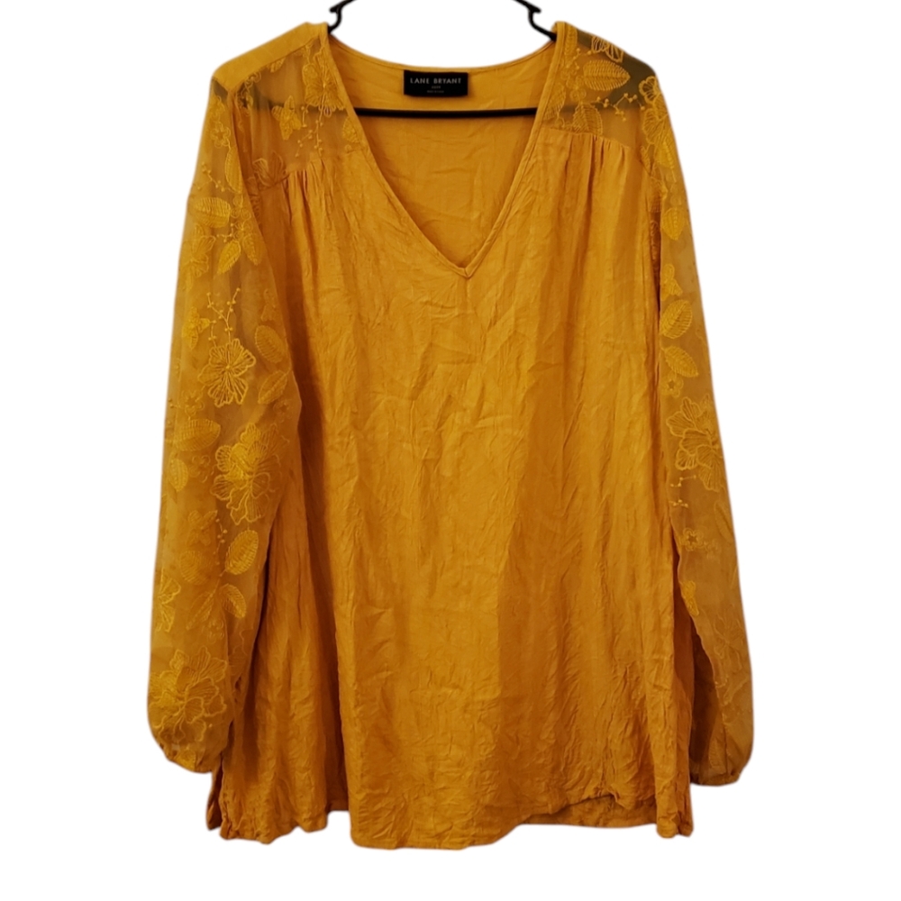 Lane Bryant golden yellow blouse